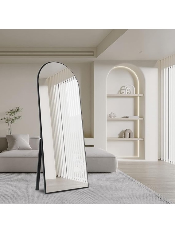 65"x22" Full Length Mirror, Arched Mirror, Floor Mirror with Stand, Full Body Mirror, Wall Mirror for Bedroom, Dressing Room, Living Room