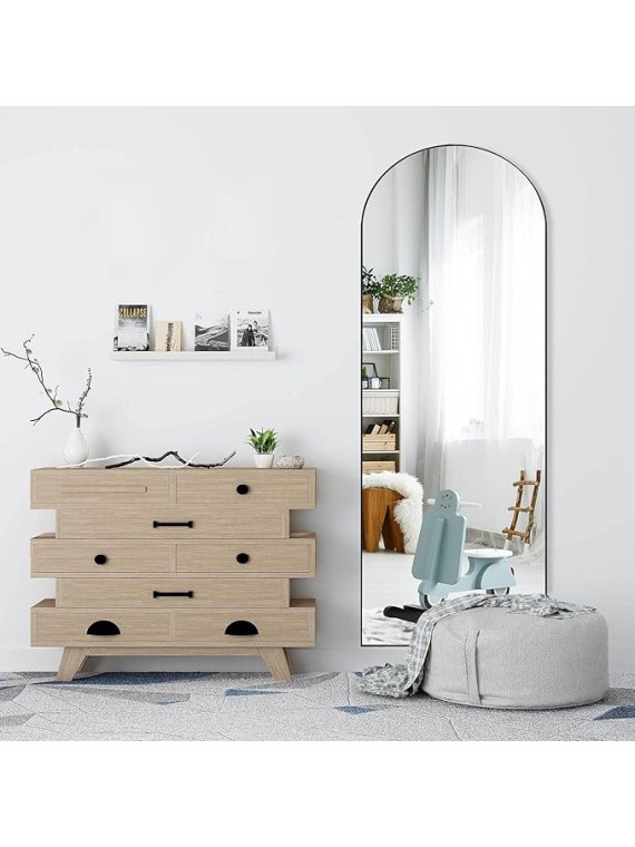 65"x22" Full Length Mirror, Arched Mirror, Floor Mirror with Stand, Full Body Mirror, Wall Mirror for Bedroom, Dressing Room, Living Room