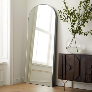 Full Length Mirror, 65''x22'' Sliver Arched Mirror Large Floor Mirror Standing Leaning Hanging [64''x21'' - Sliver]