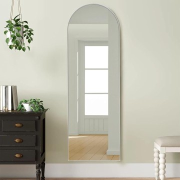 Full Length Mirror, 65''x22'' Sliver Arched Mirror Large Floor Mirror Standing Leaning Hanging [64''x21'' - Sliver]