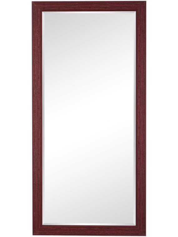 Farmhouse Full-Length Mirror with Wood Frame – Rustic Full Body Floor Mirror, 66"x32", Elegant Wood Floor Mirror Full Length - Natural