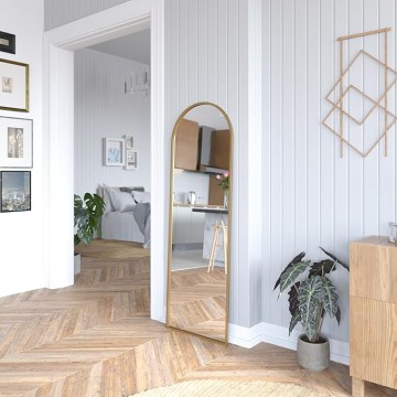 Rustic Accent Mirror for Bathroom, Entry, Dining Room, & Living Room (Gold, 65"x22")