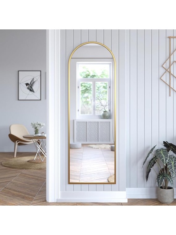 Rustic Accent Mirror for Bathroom, Entry, Dining Room, & Living Room (Gold, 65"x22")