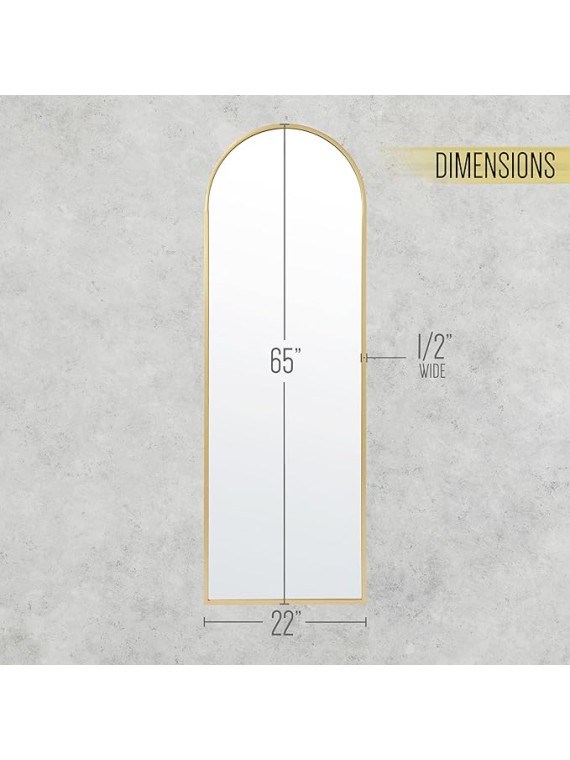 Rustic Accent Mirror for Bathroom, Entry, Dining Room, & Living Room (Gold, 65"x22")