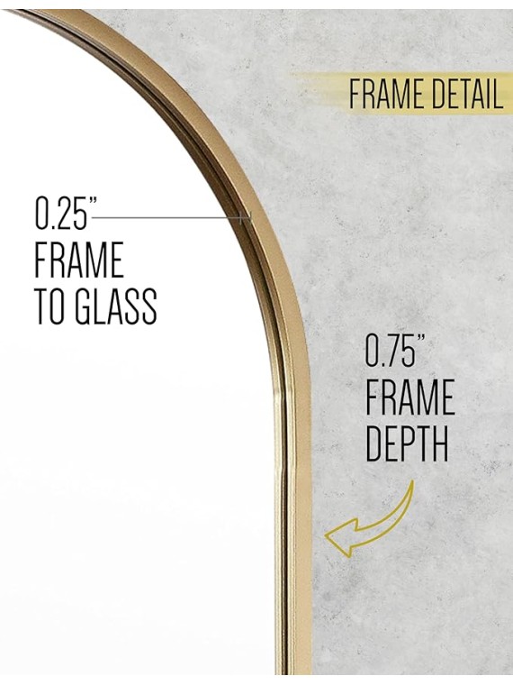 Rustic Accent Mirror for Bathroom, Entry, Dining Room, & Living Room (Gold, 65"x22")