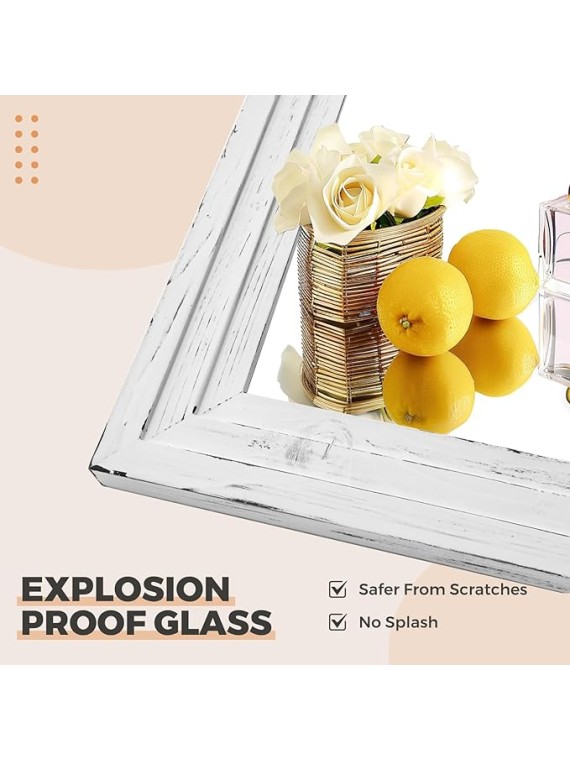 65"x24" Full Length Mirror Solid Wood Frame Floor Mirror for Living Room, Bedroom Hanging or Leaning, White