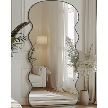 Arched Full Length Mirror, 71"x32" Floor Mirror Freestanding, Floor Standing Mirror Full Body Mirrors with Stand for Bedroom, HomeDecor Hanging Mounted Mirrors for Living Room, Black